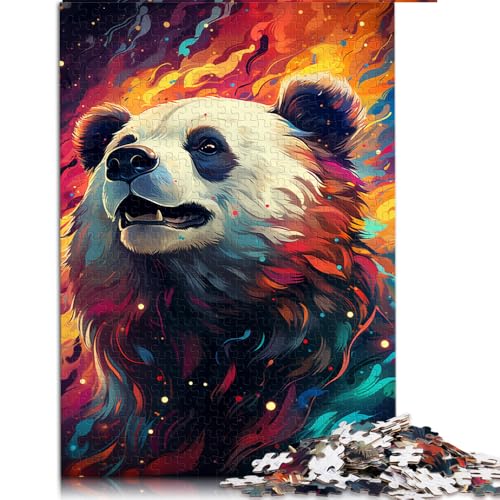 1000-teiliges Puzzle, farbenfrohes psychedelisches Papierpuzzle „Galaxie-Panda“, für Erwachsene und Kinder ab 12 Jahren, Denksportaufgaben für Erwachsene, Größe: 26 x 38 cm von LZYANG