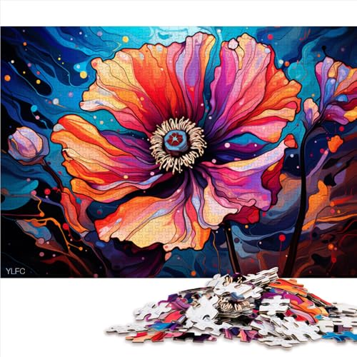 1000-teiliges Puzzle, farbenfrohes psychedelisches Papierpuzzle von Alvarado Poppy, für Erwachsene und Familien, zum Zeitvertreib zu Hause. Größe: 52 x 38 cm. von LZYANG