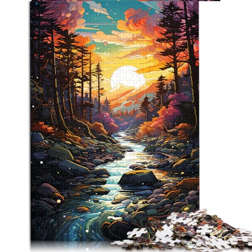 1000-teiliges Puzzle, farbenfrohes psychedelisches Wald-Papierpuzzle, für Erwachsene und Kinder ab 12 Jahren, Holzpuzzle für Familienspiele und als Heimdekoration. Größe: 50 x 75 cm. von LZYANG