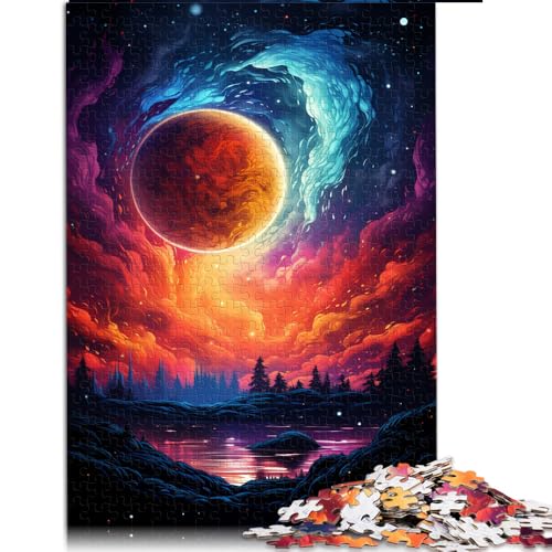 1000-teiliges Puzzle, farbenfrohes und psychedelisches Papierpuzzle „Universum“, für Erwachsene und Kinder ab 12 Jahren, Denkspiel, Spielzeug. Größe: 50 x 75 cm. von LZYANG