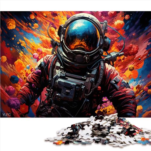 1000-teiliges Puzzle, farbiges Astronauten-Papierpuzzle, für Teenager und Kinder, Denksportaufgaben für Erwachsene. Größe: 52 x 38 cm. von LZYANG