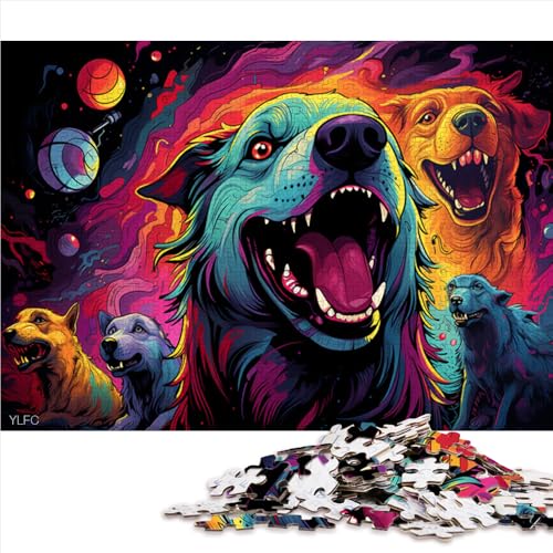 1000-teiliges Puzzle, farbiges Papierpuzzle mit Hunden, für Erwachsene und Kinder, Lernspielzeug, Größe: 26 x 38 cm von LZYANG