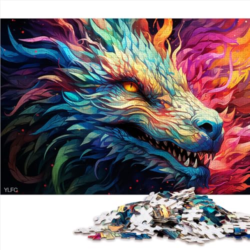 1000-teiliges Puzzle, mysteriöses, farbenfrohes Tier, Papierpuzzle, geeignet für Erwachsene, einzigartiges Herausforderungsspiel. Größe: 50 x 75 cm. von LZYANG