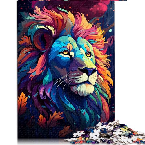 1000-teiliges Puzzle, mystisches Gemälde eines Löwen, Papierpuzzle, für Erwachsene und Kinder ab 12 Jahren, Denkspiel, Spielzeug. Größe: 26 x 38 cm. von LZYANG