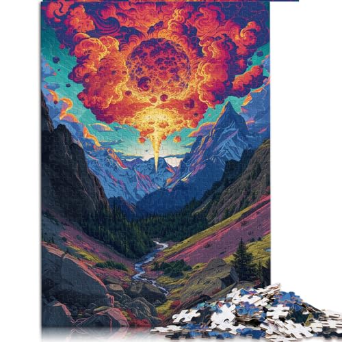 1000-teiliges Puzzle, psychedelische Landschaftskunst, Papierpuzzle, für Jugendliche und Erwachsene, Lernspiel. Größe: 50 x 75 cm. von LZYANG