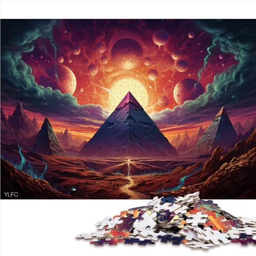 1000-teiliges Puzzle, psychedelische farbenfrohe Landschaft, Papierpuzzle, Teenager und Kinder, Lernspielzeug. Größe: 50 x 75 cm. von LZYANG