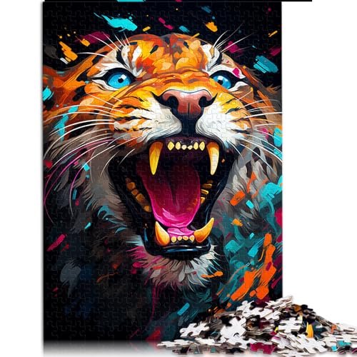 1000-teiliges Puzzle, psychedelisches, farbenfrohes Leoparden-Papierpuzzle, für Erwachsene und Kinder ab 12 Jahren, Denkspiel, Größe: 50 x 75 cm von LZYANG