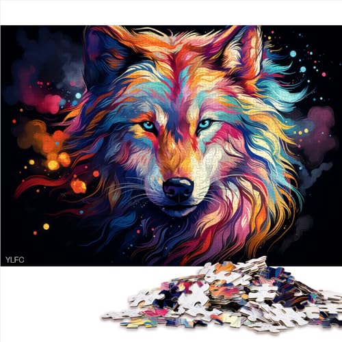 1000-teiliges Puzzle, schönes, farbenfrohes Wolf-Papierpuzzle, für Erwachsene und Kinder ab 12 Jahren, Familienunterhaltungsspielzeug. Größe: 50 x 75 cm. von LZYANG