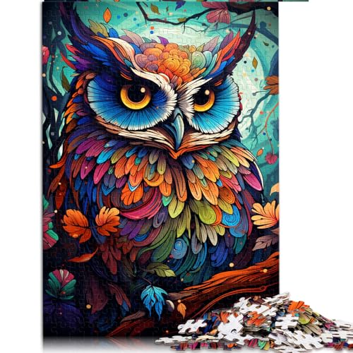 1000-teiliges Puzzle, süßes Eulen-Papierpuzzle zum Ausmalen, für Erwachsene und Kinder ab 12 Jahren, Spiele, Spielzeug, Geschenk, Größe: 26 x 38 cm von LZYANG