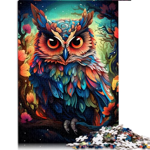 1000-teiliges Puzzle, süßes Eulen-Papierpuzzle zum Ausmalen, für Erwachsene und Kinder ab 12 Jahren, Spielzeug-Wanddekoration. Größe: 26 x 38 cm. von LZYANG