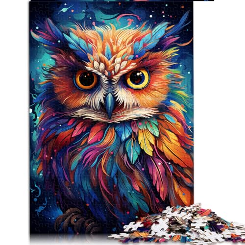 1000-teiliges Puzzle, süßes Eulen-Papierpuzzle zum Ausmalen, für Erwachsene und Kinder ab 12 Jahren, Spielzeug-Wanddekoration. Größe: 26 x 38 cm. von LZYANG