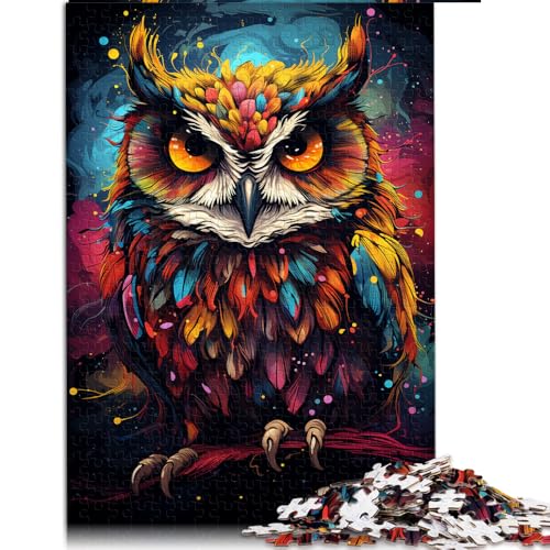 1000-teiliges Puzzle, süßes Eulen-Papierpuzzle zum Ausmalen, für Erwachsene und Kinder ab 12 Jahren, anspruchsvolles Spiel, Größe: 26 x 38 cm von LZYANG