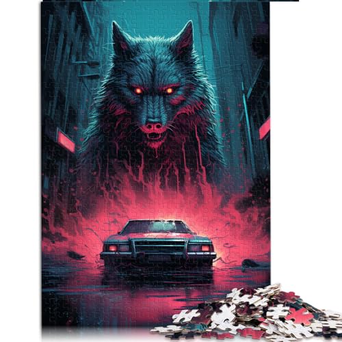 1000-teiliges Puzzle, übernatürlicher Wolf, Papierpuzzle, für Erwachsene und Kinder ab 12 Jahren, Lernspiel. Größe: 26 x 38 cm. von LZYANG