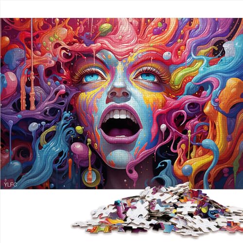 1000-teiliges Puzzle, unglaublich farbenfrohes psychedelisches Papierpuzzle, für Erwachsene und Kinder ab 12 Jahren, Heimdekoration. Größe: 26 x 38 cm. von LZYANG