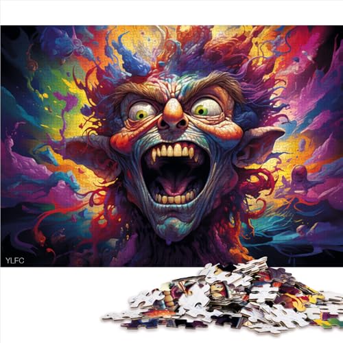 1000-teiliges Puzzle, volle Psychedelie cleverer Elfenkobolde, Papierpuzzle, für Erwachsene und Kinder ab 12 Jahren, zur Heimdekoration. Größe: 52 x 38 cm. von LZYANG