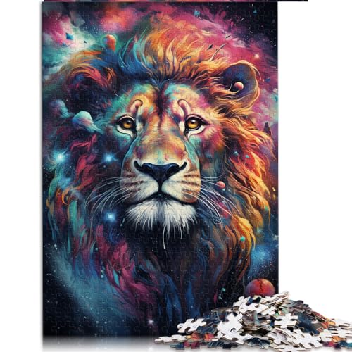 1000-teiliges Puzzle, volle Psychedelie des kosmischen Weltraumlöwen, Papierpuzzle, für Erwachsene und Kinder ab 12 Jahren, entspannendes intellektuelles Lernspielzeug. Größe: 50 x 75 cm. von LZYANG