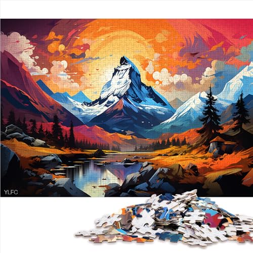 1000-teiliges Puzzle, wunderschöne Landschaft, Papierpuzzle, für Erwachsene und Familien, Lernspiele, Größe: 26 x 38 cm von LZYANG