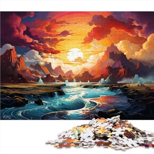 1000-teiliges Puzzle, wunderschöne und wundervolle Landschaft, Papierpuzzle, für Erwachsene und Familien, Cartoon-Puzzle. Größe: 50 x 75 cm. von LZYANG