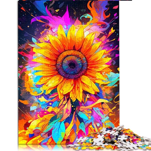 1000-teiliges Puzzle, wunderschönes Papierpuzzle mit Sonnenblumen, geeignet für Erwachsene und Jugendliche ab 12 Jahren, Spielspielzeug für Erwachsene, Familienpuzzle, Geschenk, Größe: 52 x 38 cm von LZYANG