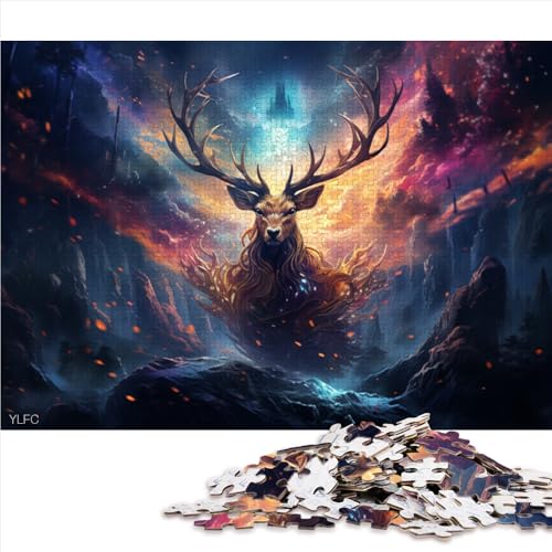 1000-teiliges Puzzle-Geschenk für Erwachsene, farbiges Sikahirsch-Papierpuzzle, für Erwachsene und Kinder ab 12 Jahren, Lernspielzeug, Größe: 26 x 38 cm von LZYANG