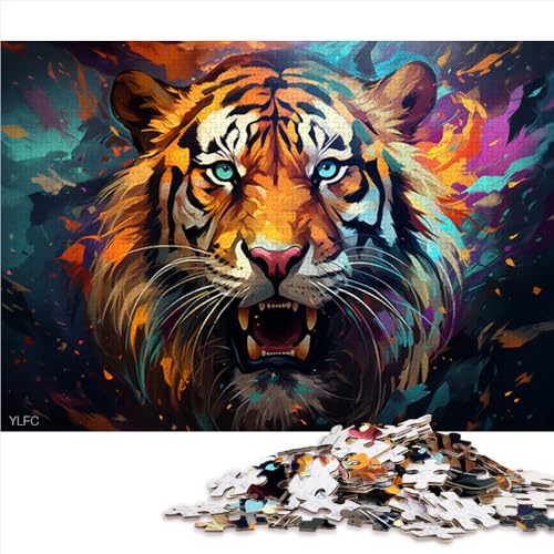 1000-teiliges Puzzle-Spielzeug, Fantasy-Tiger-Papierpuzzle, geeignet für Erwachsene und Kinder über 12 Jahre, lustige Spiele für die ganze Familie. Größe: 26 x 38 cm. von LZYANG