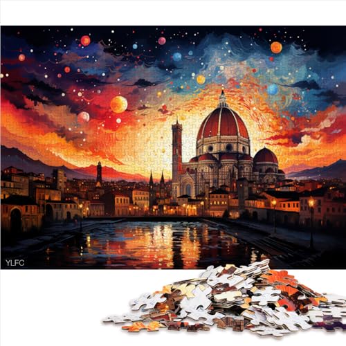 1000-teiliges Puzzle-Spielzeug, Psychedelia der Kathedrale von Florenz, Papierpuzzle, Geeignet für Erwachsene und Kinder ab 12 Jahren, Lernspiele, Größe: 50 x 75 cm von LZYANG