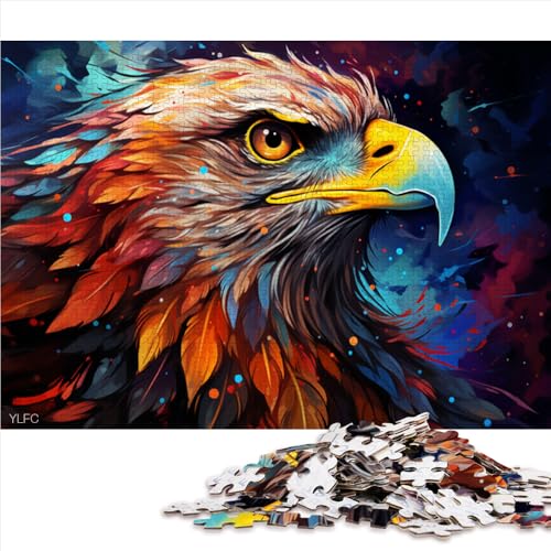 1000-teiliges Puzzle-Spielzeug, Psychedelisches Farbadler-Papierpuzzle, Geeignet für Erwachsene und Kinder ab 12 Jahren, Stressabbau-Spielzeug. Größe: 50 x 75 cm von LZYANG