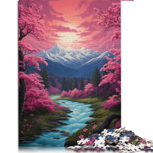 1000-teiliges Puzzle-Spielzeug, Sakura und japanische Berge, Papierpuzzle, für Erwachsene und Kinder ab 12 Jahren, Spielzeug-Integralspiel. Größe: 50 x 75 cm. von LZYANG