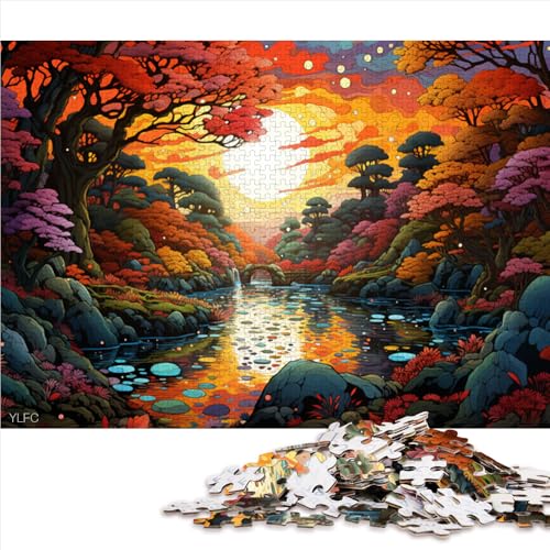 1000-teiliges Puzzle für Erwachsene, „Die farbenfrohe Psychedelia des Nara-Parks“, Papierpuzzle, für Teenager und Kinder, Lernspielzeug, Größe: 50 x 75 cm von LZYANG