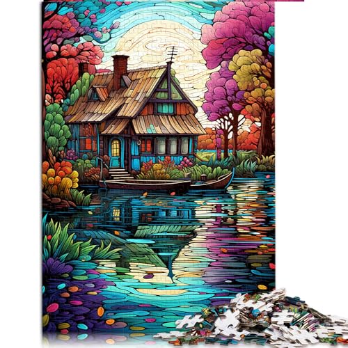 1000-teiliges Puzzle für Erwachsene, „Die farbenfrohe Psychedelia von Giethoorn“, Papierpuzzle, für Erwachsene und Kinder, Lernspiel für Erwachsene und Kinder. Größe: 50 x 75 cm. von LZYANG