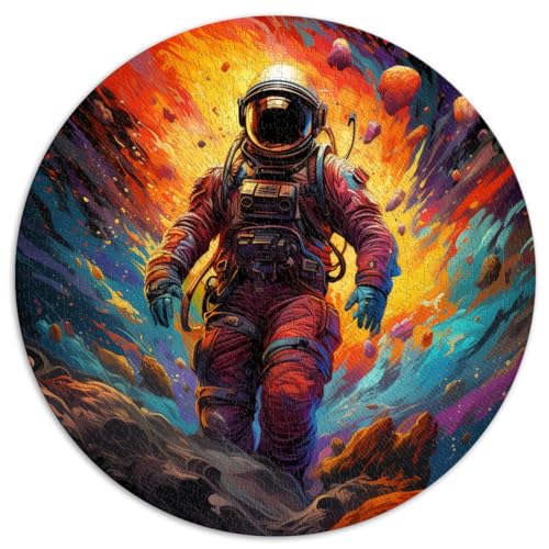 1000-teiliges Puzzle für Erwachsene, Astronaut im Weltraumspaziergang, kreatives rundes Puzzle, für Kinder ab 12 Jahren, Kartonpuzzle, Lernspielgröße ， 67,5 x 67,5 von LZYANG