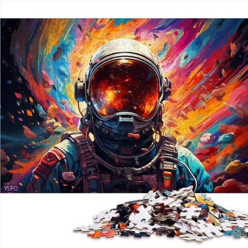 1000-teiliges Puzzle für Erwachsene, Astronauten betreten die farbenfrohe Galaxie, Papierpuzzle, für Erwachsene und Kinder ab 12 Jahren, entspannendes intellektuelles Lernspielzeug. von LZYANG