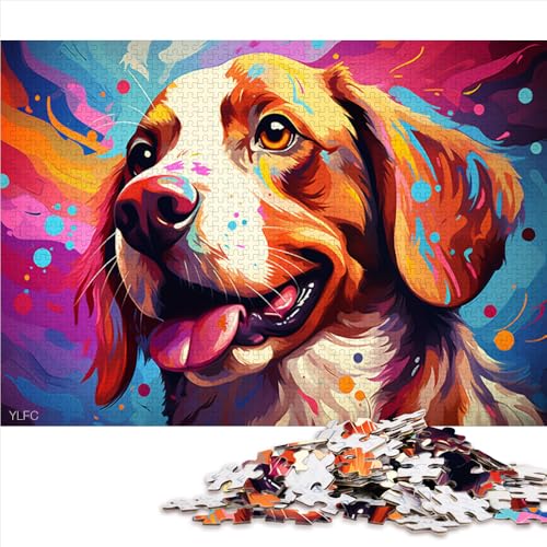 1000-teiliges Puzzle für Erwachsene, Beagle-Papierpuzzle, Geeignet für Erwachsene und Kinder über 12 Jahre, Lernspiel für Erwachsene und Kinder. Größe: 26 x 38 cm von LZYANG