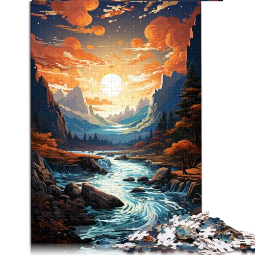 1000-teiliges Puzzle für Erwachsene, Bunter See im Sognefjord, Papierpuzzle, für Erwachsene und Kinder, Lernspiel und Herausforderungsspielzeug. Größe: 52 x 38 cm. von LZYANG