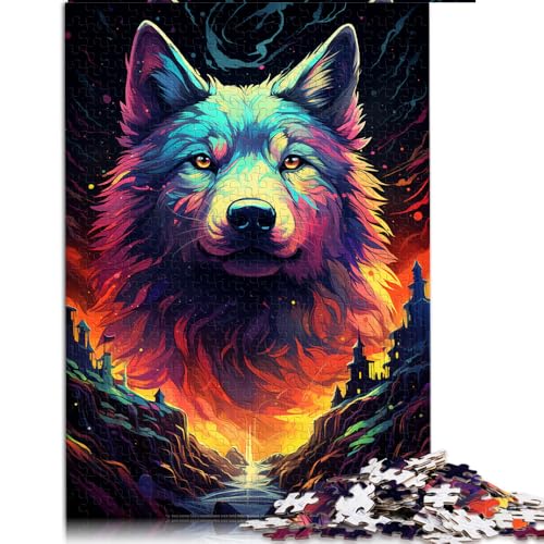 1000-teiliges Puzzle für Erwachsene, Bunter böser Hund aus der Zukunft, Papierpuzzle, für Erwachsene und Kinder ab 12 Jahren, herausfordernde Familie. Größe: 26 x 38 cm. von LZYANG