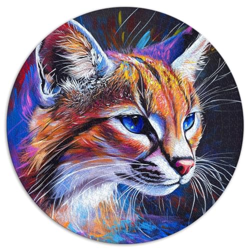 1000-teiliges Puzzle für Erwachsene, Caracal., runde Puzzles, für Erwachsene und Kinder ab 12 Jahren, Puzzles aus Pappe, Denkspiel, Größe 67,5 x 67,5 von LZYANG