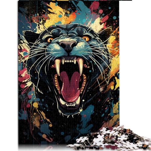 1000-teiliges Puzzle für Erwachsene, Color Fantasy Black Panther-Papierpuzzle, für Erwachsene und Kinder ab 12 Jahren, Lernspiele, Heimdekorationspuzzle. Größe: 50 x 75 cm von LZYANG