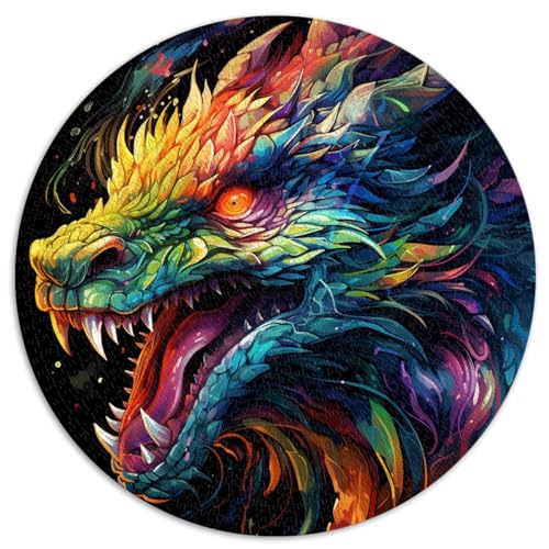 1000-teiliges Puzzle für Erwachsene, Drache, kreatives rundes Puzzle, für Erwachsene und Kinder ab 12 Jahren, Kartonpuzzle, Denkspiel, Größe 67,5 x 67,5 von LZYANG