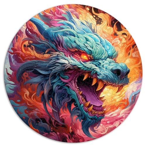 1000-teiliges Puzzle für Erwachsene, Drache, runde Puzzles, für Erwachsene und Kinder ab 12 Jahren, Kartonpuzzle, Denkspiel, Größe 67,5 x 67,5 von LZYANG