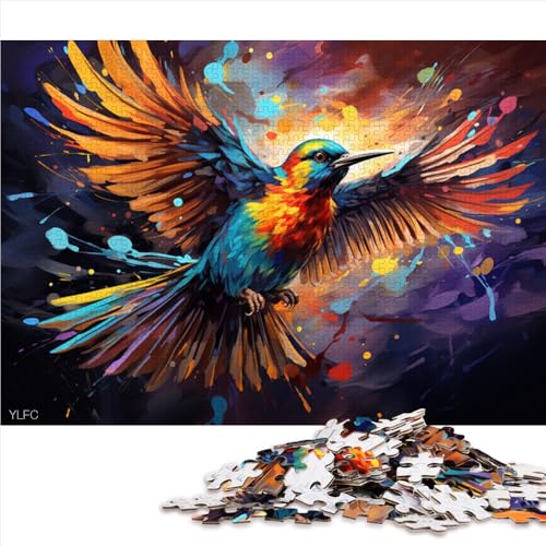 1000-teiliges Puzzle für Erwachsene, Fantasie-Holzpuzzle mit bunten Vögeln für Erwachsene, für Kinder ab 12 Jahren, Geschenke für Freunde und Familie. Größe: 52 x 38 cm. von LZYANG