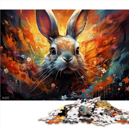 1000-teiliges Puzzle für Erwachsene, Fantasie-Kaninchen-Tiermalerei, Holzpuzzle für Erwachsene, für Erwachsene und Kinder ab 12 Jahren, Puzzlespielzeug zur Heimdekoration. Größe: 52 x 38 cm von LZYANG