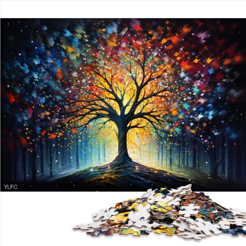 1000-teiliges Puzzle für Erwachsene, Fantasievolles, farbenfrohes Papierpuzzle mit Sternenhimmel und Baum, Geeignet für Erwachsene und Kinder ab 12 Jahren, Tolles Geschenk für Erwachsene。 von LZYANG