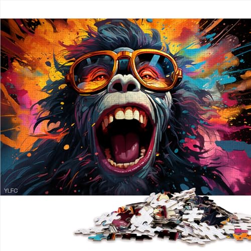 1000-teiliges Puzzle für Erwachsene, Fantasy-Orang-Utan-Gemälde, Papierpuzzle, für Erwachsene und Kinder ab 12 Jahren, Familienspiele, Größe: 50 x 75 cm von LZYANG