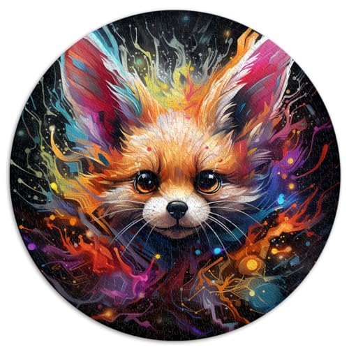 1000-teiliges Puzzle für Erwachsene, Fennekfuchs, kreatives rundes Puzzle, für Erwachsene und Jugendliche ab 12 Jahren, Kartonpuzzle, Lernspiele für Erwachsene und Kinder, Größe 67,5 x 67,5 von LZYANG