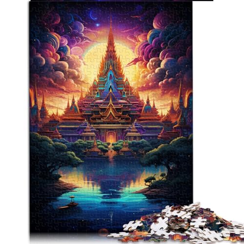 1000-teiliges Puzzle für Erwachsene, Großer Palast von Thailand, Papierpuzzle, für Erwachsene und Kinder ab 12 Jahren, pädagogisches Spiel und herausforderndes Spielzeug. Größe: 52 x 38 cm. von LZYANG