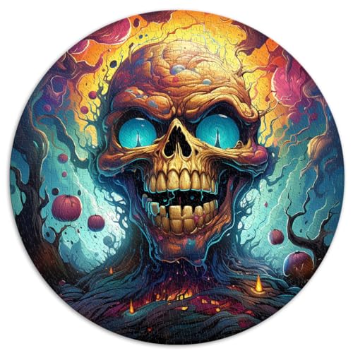 1000-teiliges Puzzle für Erwachsene, Halloween-Kürbis, kreisförmiges Puzzle, für Erwachsene und Kinder, Kartonpuzzle, Lernspiele, Größe 67,5 x 67,5 von LZYANG