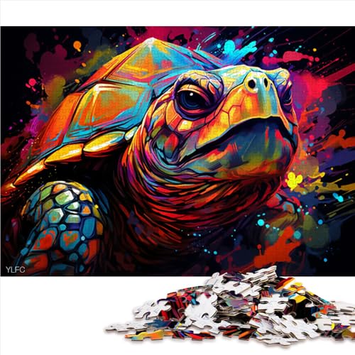 1000-teiliges Puzzle für Erwachsene, Papierpuzzle „Farbschildkröte“, geeignet für Erwachsene und Kinder ab 12 Jahren, Lernspiel für Erwachsene und Kinder. Größe: 50 x 75 cm. von LZYANG