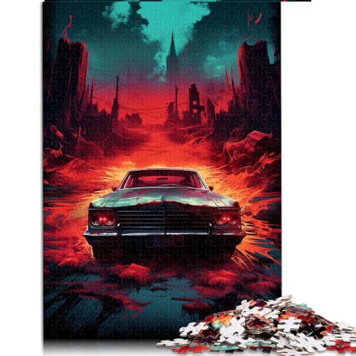 1000-teiliges Puzzle für Erwachsene, Papierpuzzle „Supernatural“ mit Auto, für Erwachsene, Familien oder Kinder, lustige Puzzlespiele. Größe: 50 x 75 cm. von LZYANG