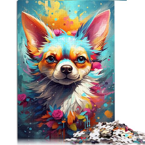 1000-teiliges Puzzle für Erwachsene, Papierpuzzle mit Chihuahua-Hund zum Ausmalen, Geeignet für Erwachsene und Kinder ab 12 Jahren, Spielzeug zum Stressabbau. Größe: 50 x 75 cm. von LZYANG