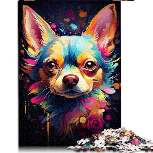 1000-teiliges Puzzle für Erwachsene, Papierpuzzle mit Chihuahua-Hund zum Ausmalen, geeignet für Erwachsene und Kinder ab 12 Jahren, Denksportaufgabe, Größe: 26 x 38 cm. von LZYANG